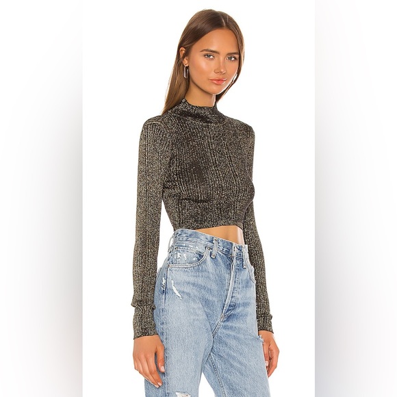 NBD x Revolve Lurex Knit Lilith Sweater in Night - Picture 2 of 3